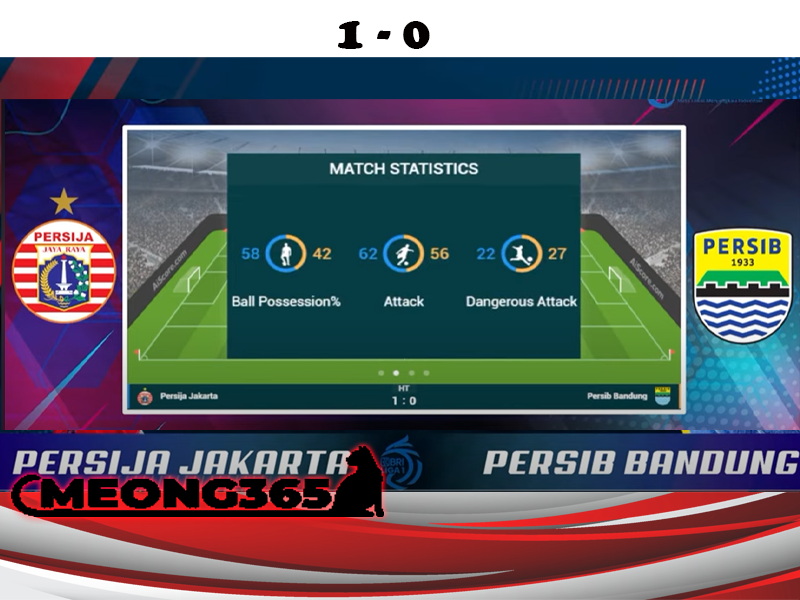 persija unggul 1 0